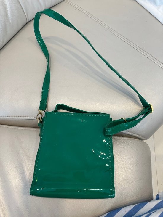 Forever 21 Green Patent Crossbody Bag - Gold Hardware - Picture 2 of 9